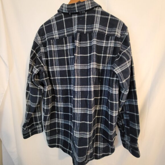 Men's L.L. Bean Heavey Flannel Long Sleeve Blue Shirt L Reg - Picture 3 of 3